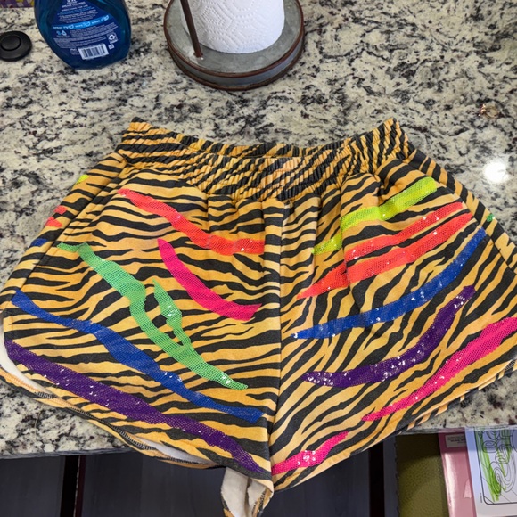 QUEEN OF SPARKLES Pants - QUEEN OF SPARKLES Multicolor Zebra Print Shorts